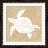 Framed 'Driftwood Coast III White Burlap' border=