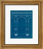 Framed 'Architectural Columns IV Blueprint' border=