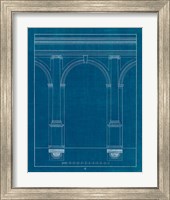 Framed 'Architectural Columns IV Blueprint' border=