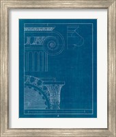 Framed 'Architectural Columns II Blueprint' border=