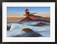 Framed Semeru, Bromo, Batok Volcanoes, Java, Indonesia