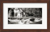 Framed Waterfall in a forest (BW)