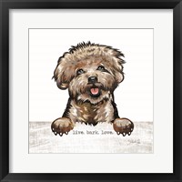 Live. Bark. Love. Framed Print