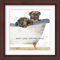 Framed 'Wash your Worries Away' border=