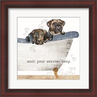 Framed 'Wash your Worries Away' border=