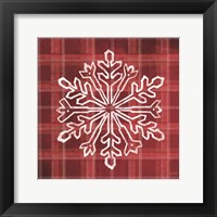 Framed Red Plaid Snowflakes