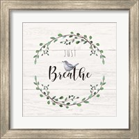 Framed 'Just Breathe' border=