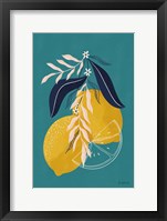 Framed Lemons II Blue