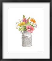 Farmhouse Floral VIII White Framed Print