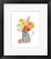 Framed 'Farmhouse Floral VII White' border=