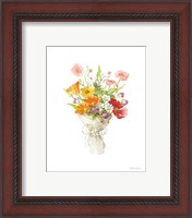 Framed 'Farmhouse Floral V White' border=