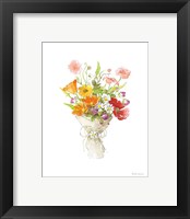 Framed 'Farmhouse Floral V White' border=