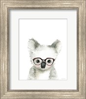 Framed 'Koala in Glasses' border=