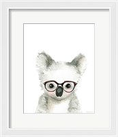 Framed 'Koala in Glasses' border=