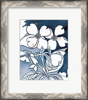 Framed 'Indigo Blooms III' border=