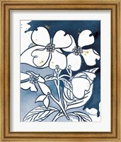 Framed 'Indigo Blooms III' border=