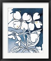 Framed 'Indigo Blooms III' border=