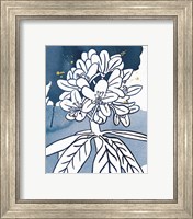 Framed 'Indigo Blooms II' border=