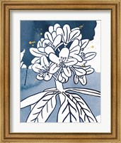 Framed 'Indigo Blooms II' border=