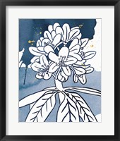 Framed 'Indigo Blooms II' border=