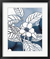 Framed 'Indigo Blooms I' border=