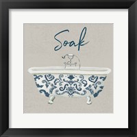 Cottage Bath II Gray Framed Print