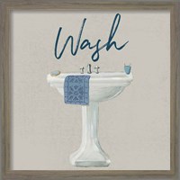 Framed 'Cottage Bath I Gray' border=