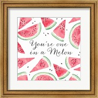 Framed 'Fresh Fruit Sentiment III-Melon' border=