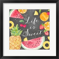 Framed Fresh Fruit Sentiment black I-Sweet