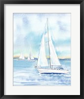 Framed East Coast Lighthouse sailboat panel II