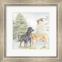 Framed 'Woodland Dogs I' border=