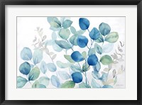 Framed Eucalyptus Leaves landscape blue green