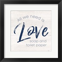Bathroom Humor III-Love Framed Print