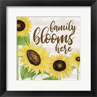 Framed 'Fall Sunflower Sentiment I-Family' border=