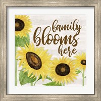 Framed 'Fall Sunflower Sentiment I-Family' border=