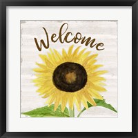 Framed Fall Sunflower Sentiment IV-Welcome