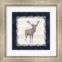 Framed 'Blue Cliff Mountains II-Deer' border=