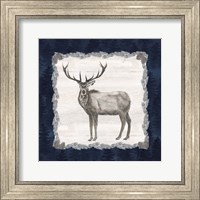 Framed 'Blue Cliff Mountains III-Elk' border=