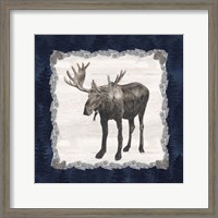 Framed 'Blue Cliff Mountains IV-Moose' border=