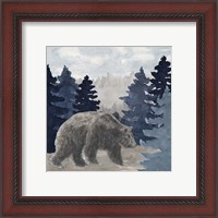 Framed 'Blue Cliff Mountains scene I-Bear' border=