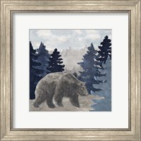 Framed 'Blue Cliff Mountains scene I-Bear' border=