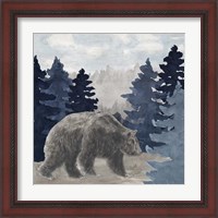 Framed 'Blue Cliff Mountains scene I-Bear' border=