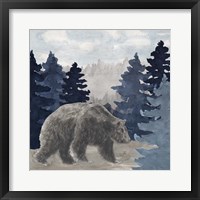 Framed 'Blue Cliff Mountains scene I-Bear' border=