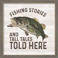 Framed 'Less Talk More Fishing I-Tall Tales' border=