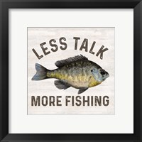 Framed 'Less Talk More Fishing II-Fishing' border=