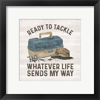 Framed 'Less Talk More Fishing III-Tackle' border=