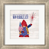 Framed 'Patriotic Gnomes I-Sparkle' border=