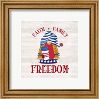 Framed 'Patriotic Gnomes II-Freedom' border=