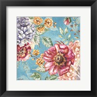 Wildflower Medley square blue II Framed Print