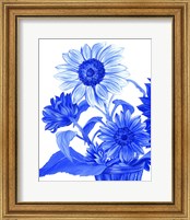 Framed 'China Sunflowers blue II' border=